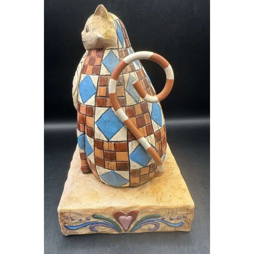 Jim Shore Abigail Patchwork Fat Cat Figurine Heartwood Creek 2003 Enesco 6